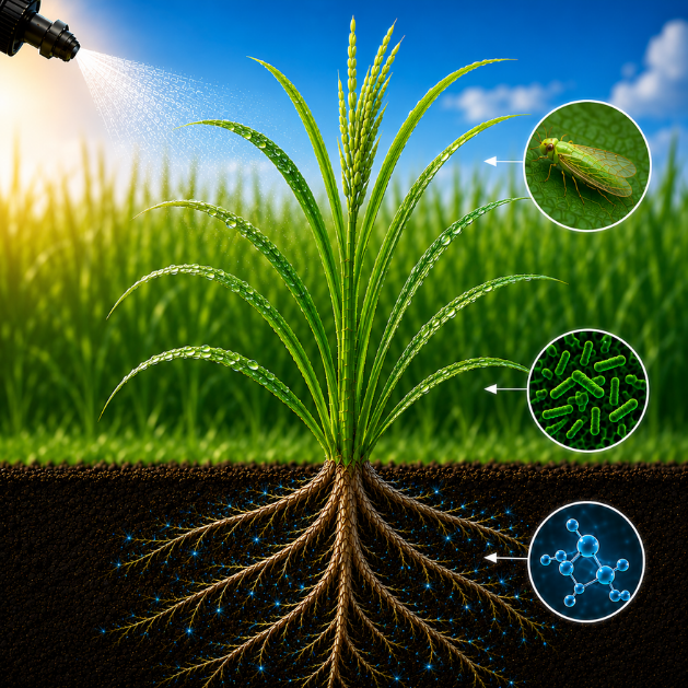 Underground soil cross-section view