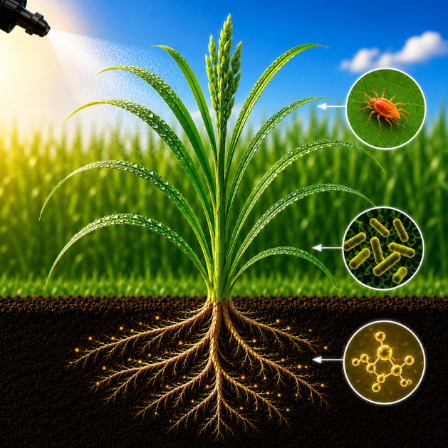 Underground soil cross-section view